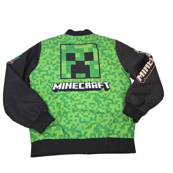Minecraft 1416 Green Pixelated Creeper Bomber Jacket 4197 - Picture 2 of 10
